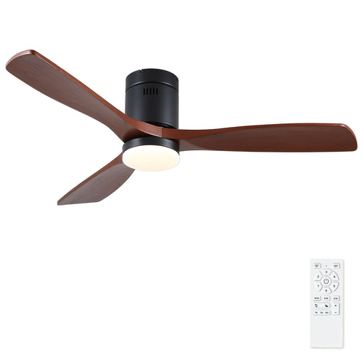 Low Profile Flush Mount Intergrated LED Ceiling Fan With Light And Silent Reversible Motor Daily Nest