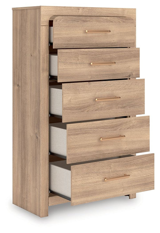 Kinlanni - Five Drawer Chest - Tan Signature Design by Ashley®