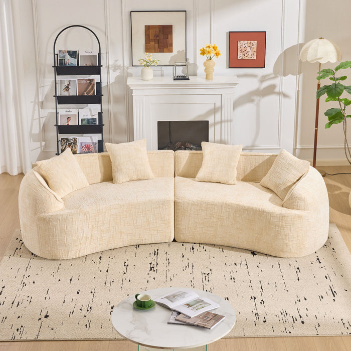 Curved Compressed Sofa, Nordic-Style Design For Living Room Home Essentials