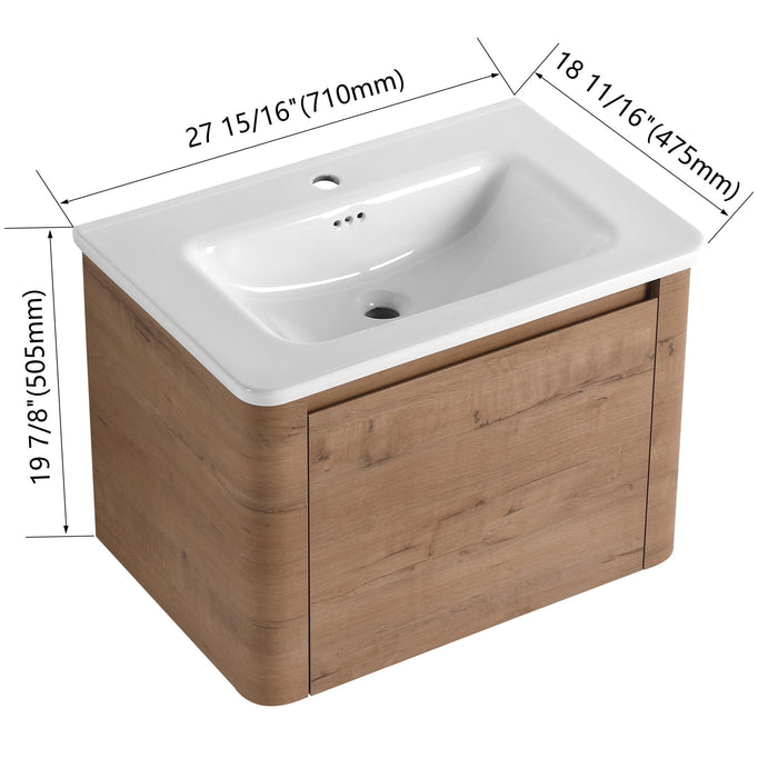 Wall Mounted Bathroom Vanity With Sink & 1 Soft Close Door Home Essentials