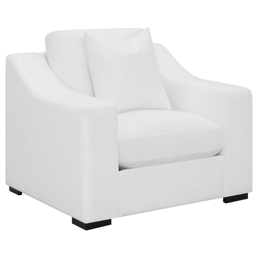 Chelan - Upholstered Sloped Arm Accent Chair - White Furniture Max