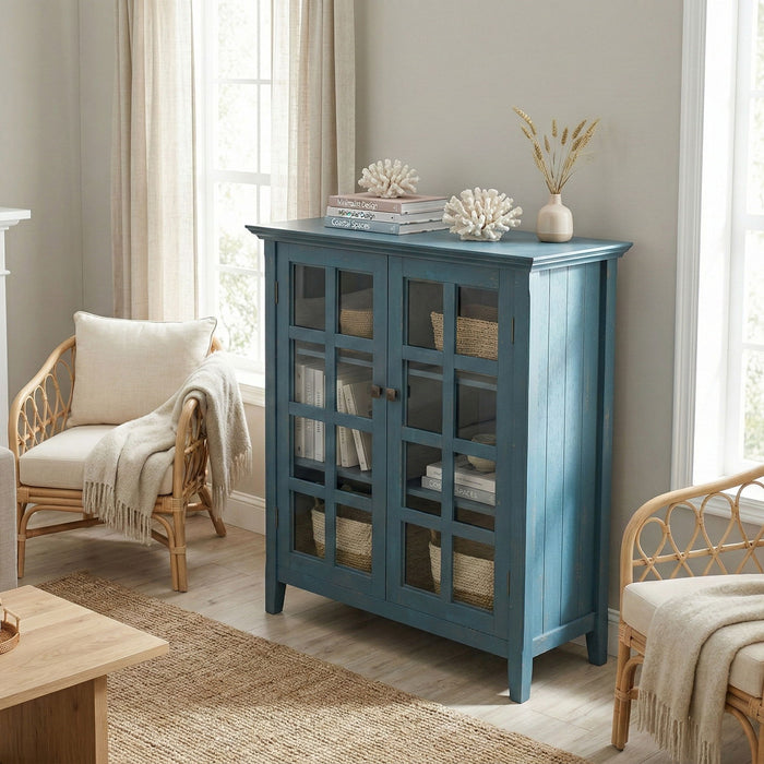 Acadian - Medium Storage Cabinet, Handcrafted Simpli-Home
