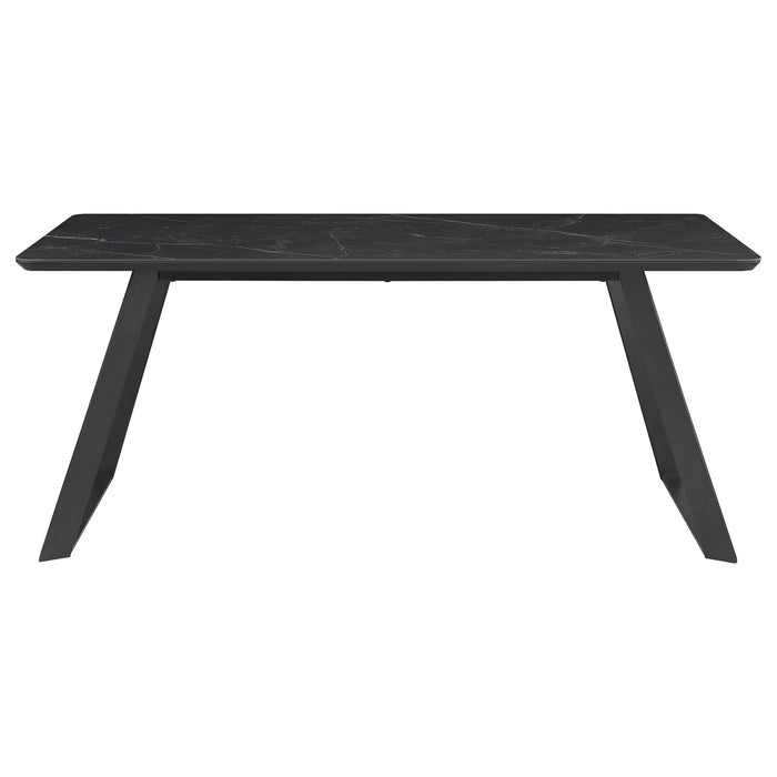 Smith - Rectangular Top Dining Table With 3 Drawers - Black Furniture Max