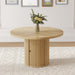Roman Column Round Dining Table With Double Layer Storage - Wood Home Essentials
