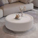 Round Fluted Coffee Table, Base & Hidden Storage - Snow White Home Essentials