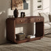 Console Table With 3 Drawers, Display Shelf, Curved Legs - Walnut Noble House