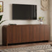 Curved Edge TV Stand With Large Cabinets Hearth and Haven