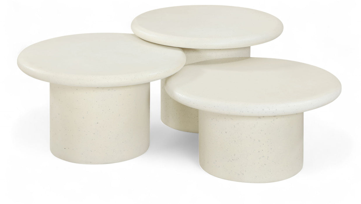 Emara - 3 Piece Concrete And Fiberglass Indoor / Outdoor Coffee Table Meridian Furniture