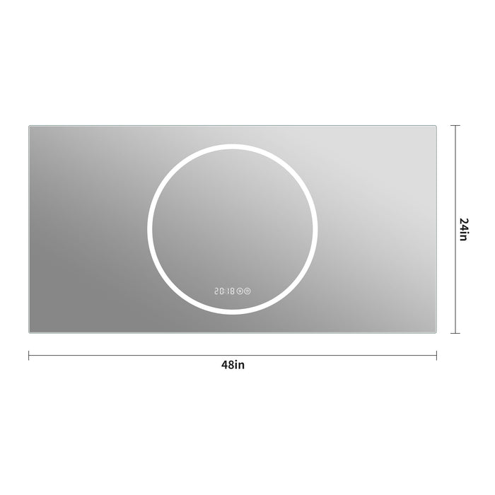 LED Vanity Mirror With Anti Fog & Dimmable Lights, Wall-Mounted - Antique Silver