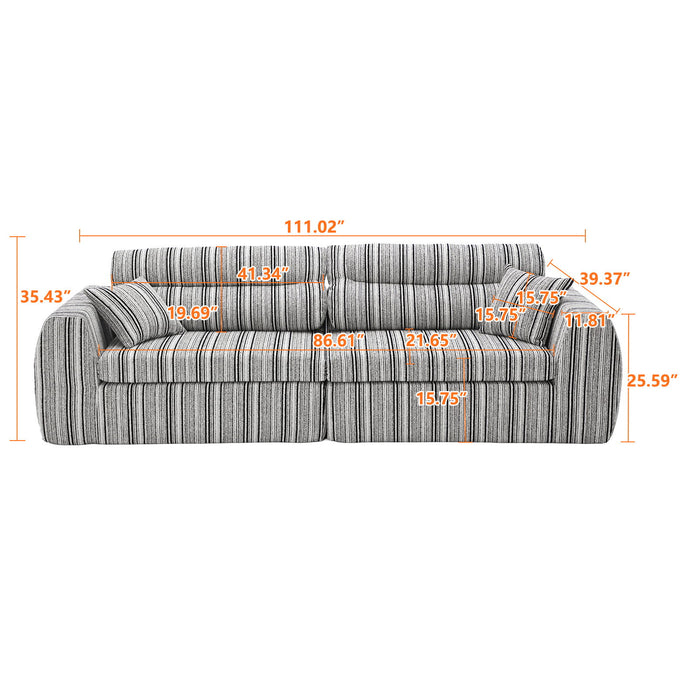 3 Seater, Couch With Throw Pillows For Living Room Home Essentials