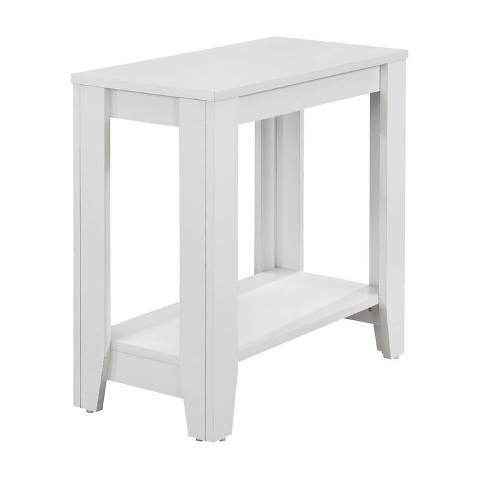 22" Wood End Table With Shelf - White
