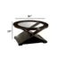 Coffee Table With Cross Design Base, Beveled Glass Top - Espresso Home Essentials