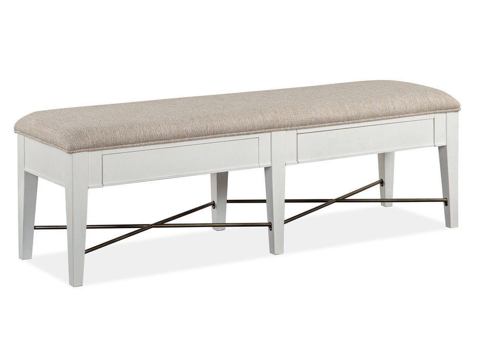 Heron Cove - Bench With Upholstered Seat - Chalk White Magnussen Furniture