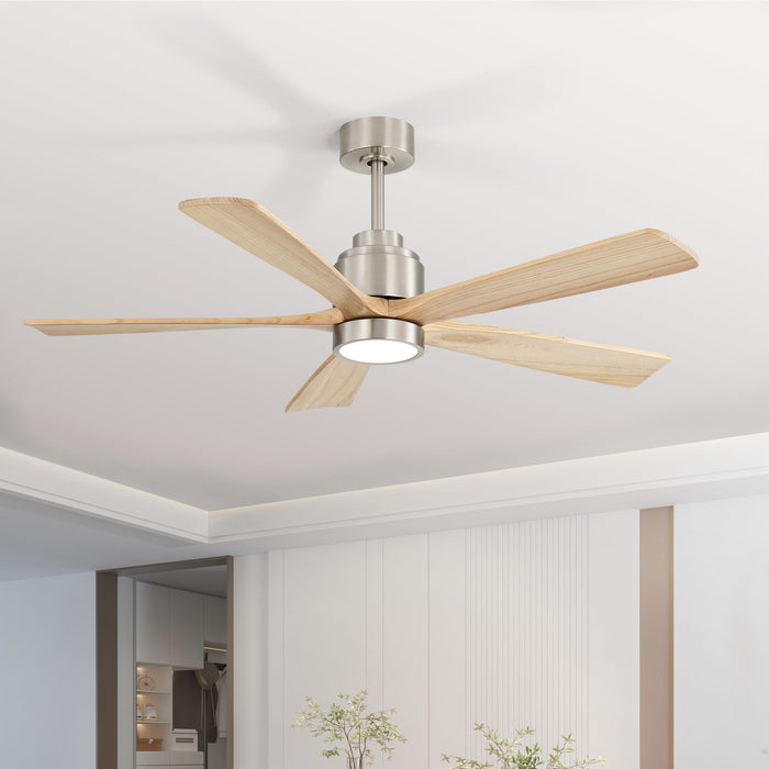 52" Ceiling Fan With Remote Control, Dimmable 3 Color Temperature LED Light, Quiet Reversible DC Motor Daily Nest