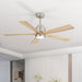 52" Ceiling Fan With Remote Control, Dimmable 3 Color Temperature LED Light, Quiet Reversible DC Motor Daily Nest