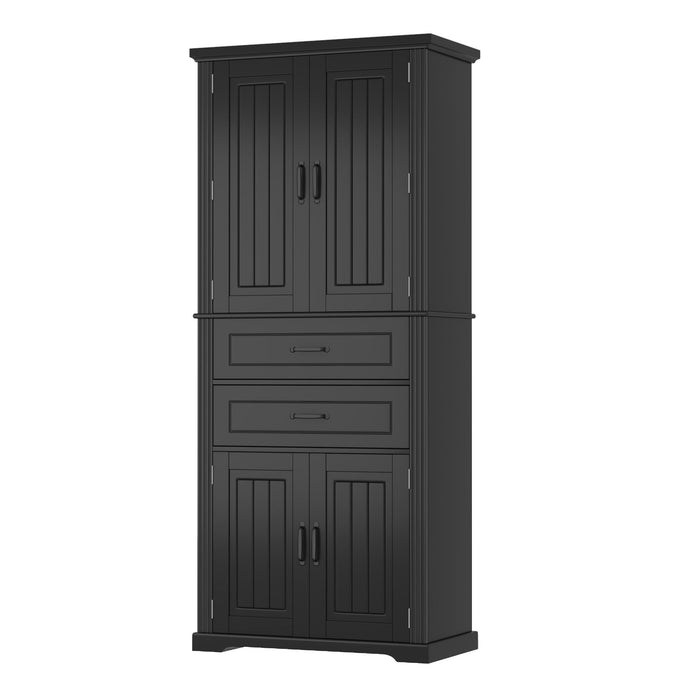 Storage Cabinet With Adjustable Shelves, 2 Drawers, Doors Noble House