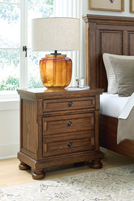 Zackaryn - Two Drawer Night Stand - Warm Brown Signature Design by Ashley®