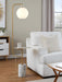 Symbol - Contemporary / Glam Floor Lamp Side Table - White Marble Lumi Source