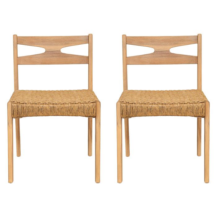 Dining Side Chairs, Indoor Outdoor Armless Chair (Set of 2) Noble House