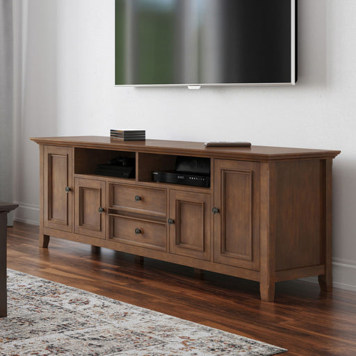 Amherst - Wide TV Media Stand - Rustic Natural Aged Brown Simpli-Home