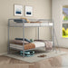 Long Beach - Twin Over Twin Bunk Bed With Built In Guardrails And Angled Ladder - Silver Furniture Max
