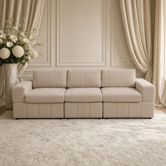 Oversized Modular Sectional Sofa 3 Piece Set, Flexible Layout For Living Room Home Essentials
