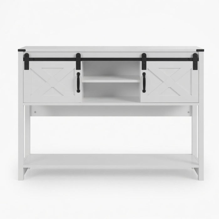Farmhouse Entryway Table With Sliding Barn Door Home Essentials