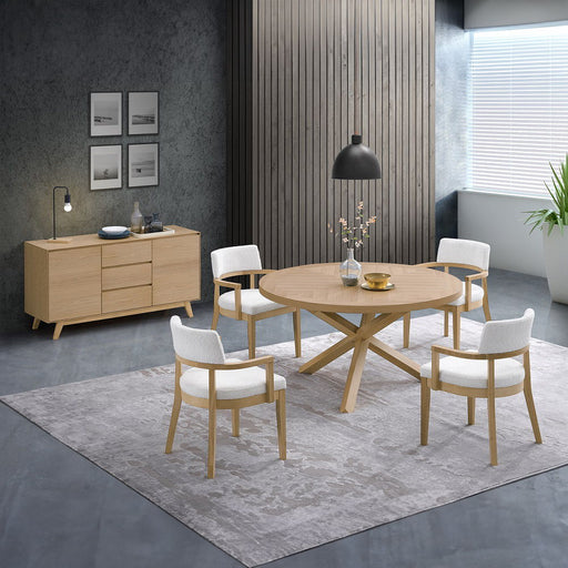 Kasem - Round Dining Table - Oak ACME