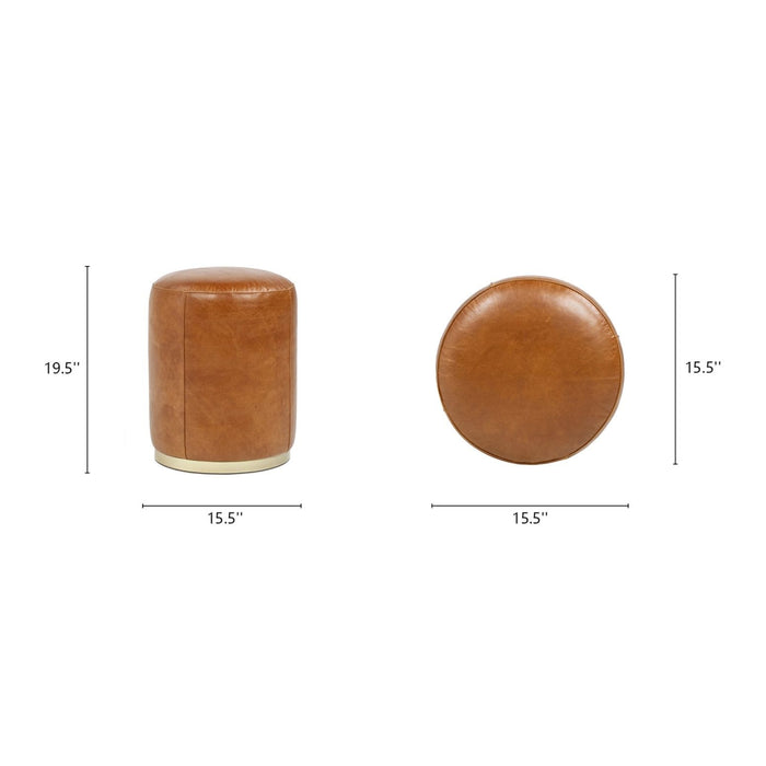 Nico - Round Ottoman Stool - Brown Jennifer Taylor Home