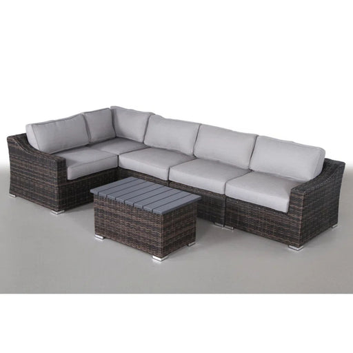 Outdoor 4 Person Garden Seating Set, Resin Wicker, Weather Resistant - Brown Mix LSI Patio Furniture
