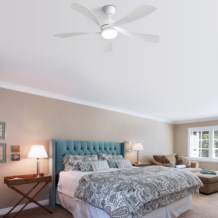 52" Ceiling Fan With 3 Color Dimmable LED Light, 5 Blades, Remote Control, Reversible DC Motor Daily Nest