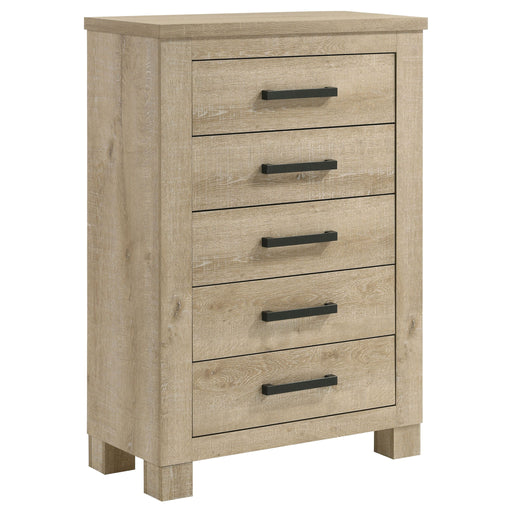 Sansome - 5 Drawer Bedroom Chest - Oak Furniture Max