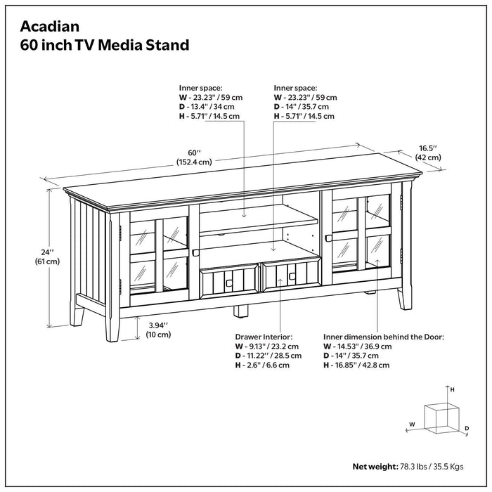 Acadian - TV Media Stand Simpli-Home