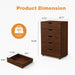 Modern 5 Drawer Dresser With Wheels Home Essentials