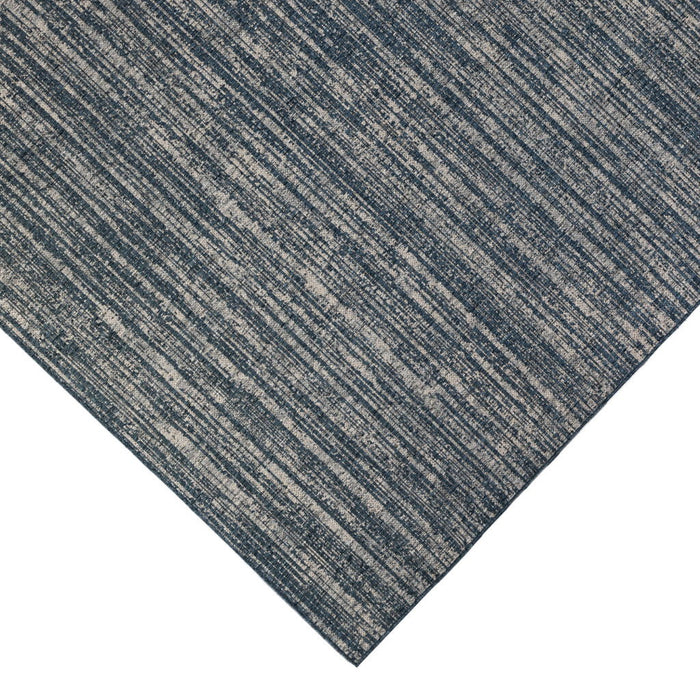 2' X 3' Striped Stain Resistant Indoor / Outdoor Area Rug - Gray / Blue