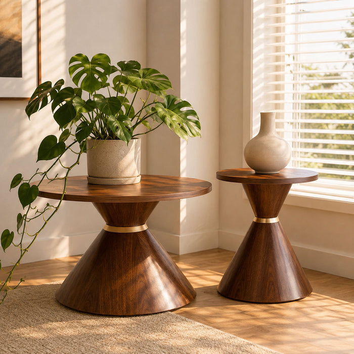 2 Piece Round Coffee Table Set For Living Room Home Essentials