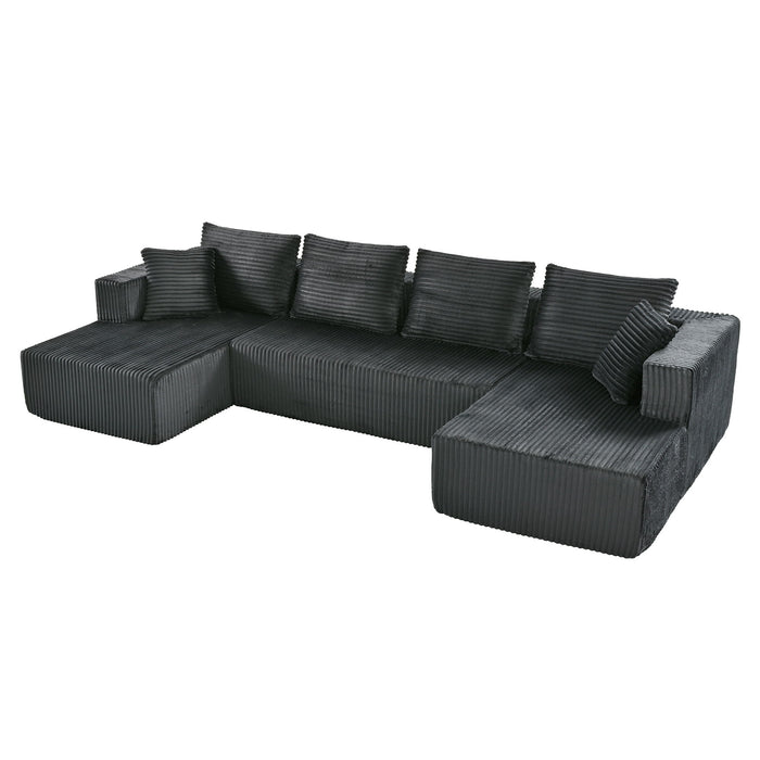 U-Shaped Modular Sectional Sofa With Double Chaise, Oversized Deep Seat For Living Room Home Essentials