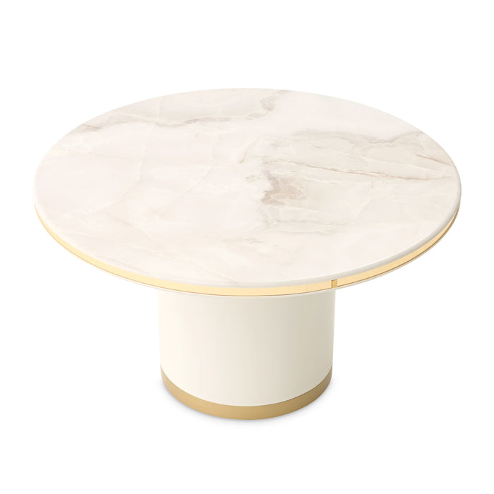 Gineverra - Round Cocktail Table - Ivory Gold Michael Amini