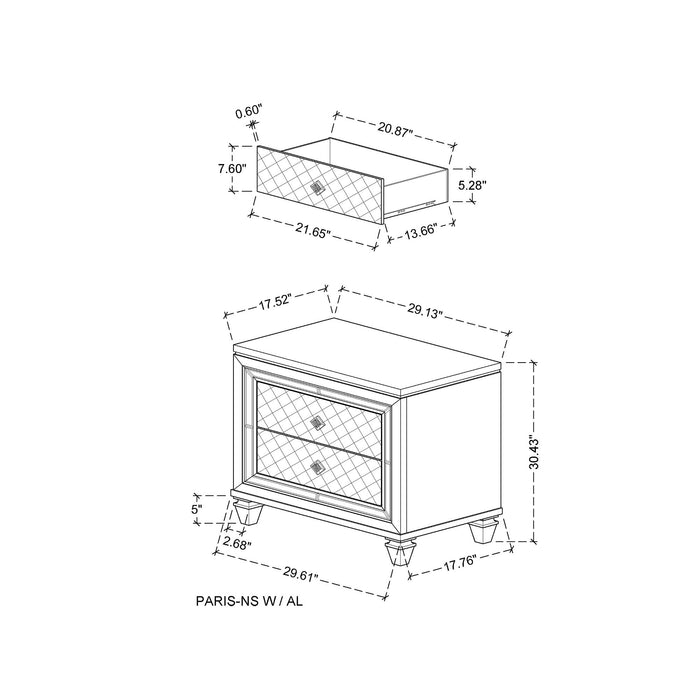 Cross - Glam Nightstand - Champagne