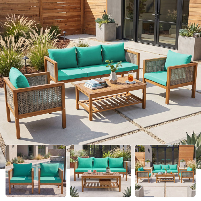 Patio Set Outdoor With Coffee Table And Cushions Hearth and Haven