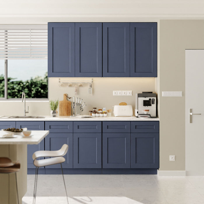 Shaker Wall Cabinet With Soft Close Hinges, Adjustable Shelves, Double Door Home Essentials