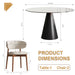Round Dining Table & Glass Top - Black / Brown Home Essentials