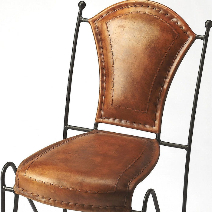 33.5" Faux Leather Side Chair - Brown