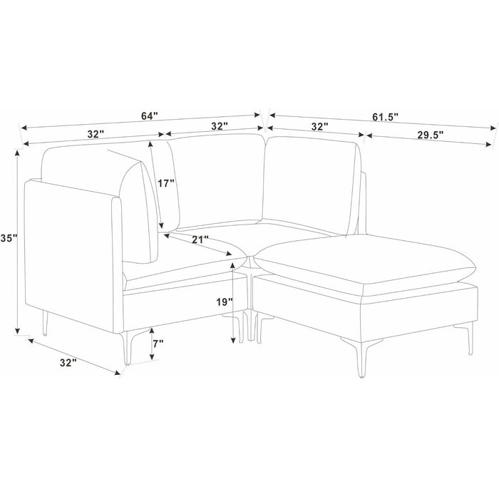 Upholstered Modular Sectional & Tall Legs Home Essentials