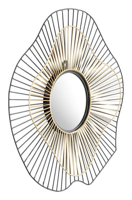 Comet - Round Mirror - Black / Gold Zuo Modern