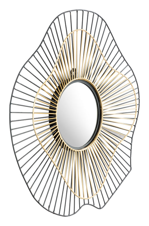 Comet - Round Mirror - Black / Gold Zuo Modern