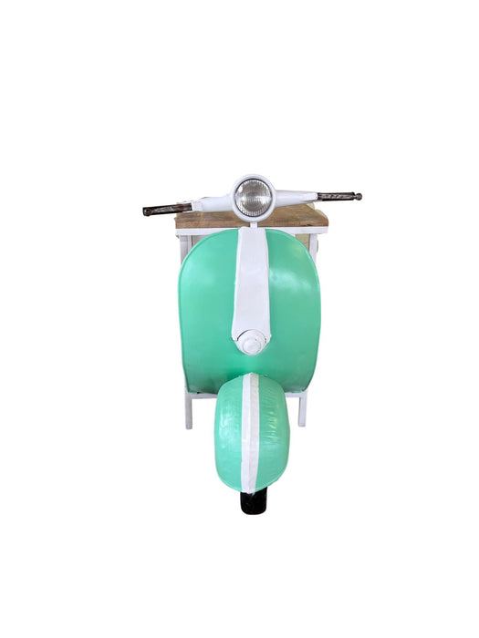 Novelty Scooter Open Cabinet With Two Shelves - Green And White