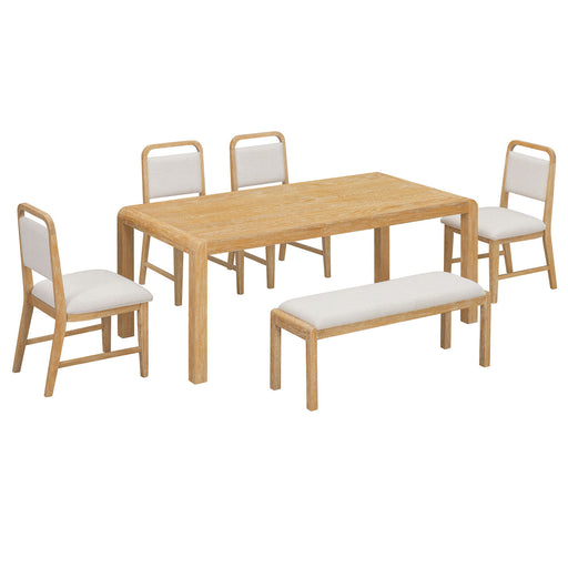 Extendable Dining Table Set With 4 Upholstered Chairs And 1 Bench Hearth and Haven