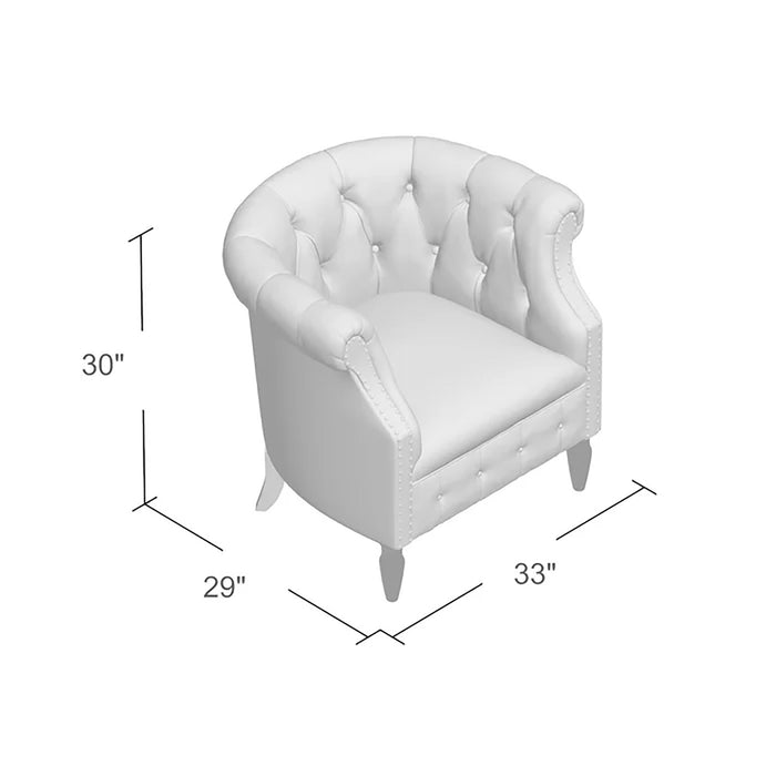 Celestialis - Upholstered Club Chair With Tub Design And Rolled Recessed Armrests
