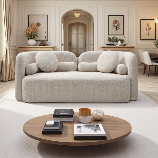 2 Seater Sofa Couch For Living Room - Light Beige Home Essentials